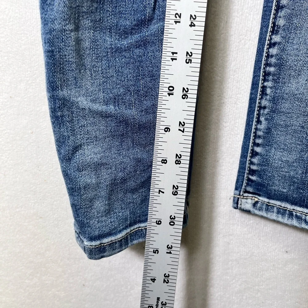 Maurices Distressed Flannel Jegging Jeans Womens S Blue Denim Stretch Pants 2479